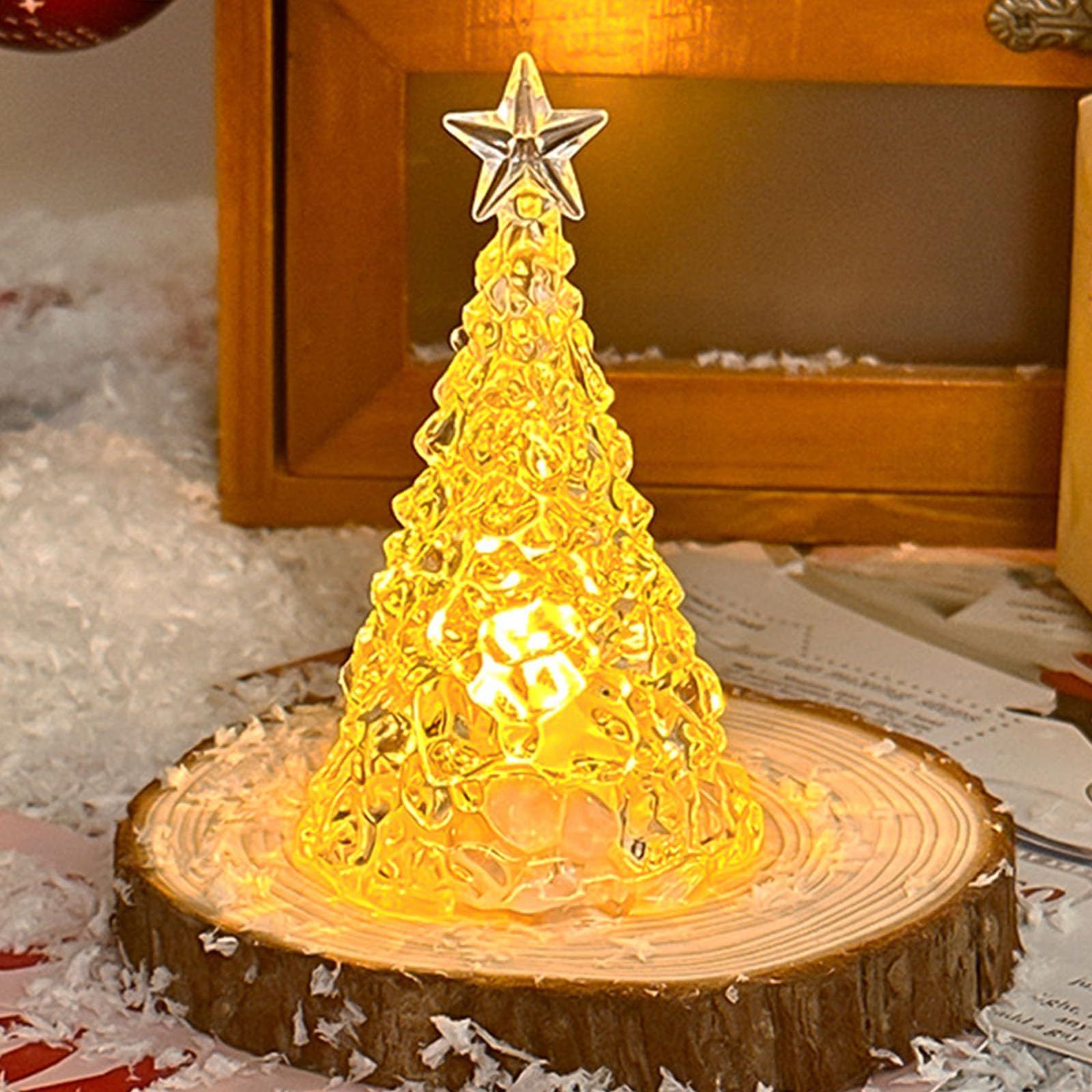 クリスマス キラキラ光る卓上ミニツリー23cmカヨ通商株式会社