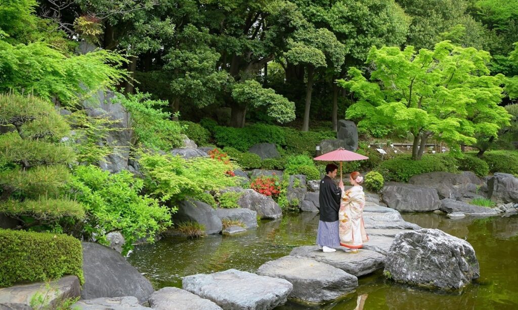 洋装ロケーション 2人の思い出の場所 国営昭和記念公園の桜並木での洋装前撮り - ai.Photo_you
