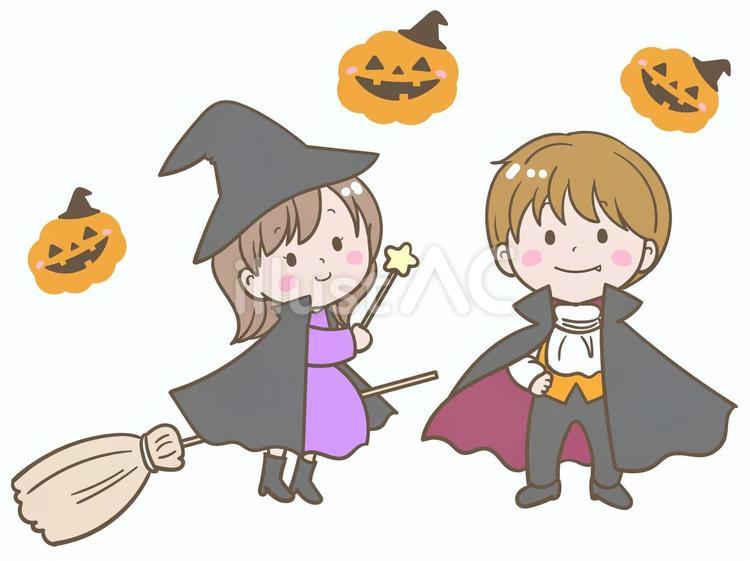 かわいいハロウィンで仮装した男の子かぼちゃキャンディー 秋の無料イラスト33005素材Good