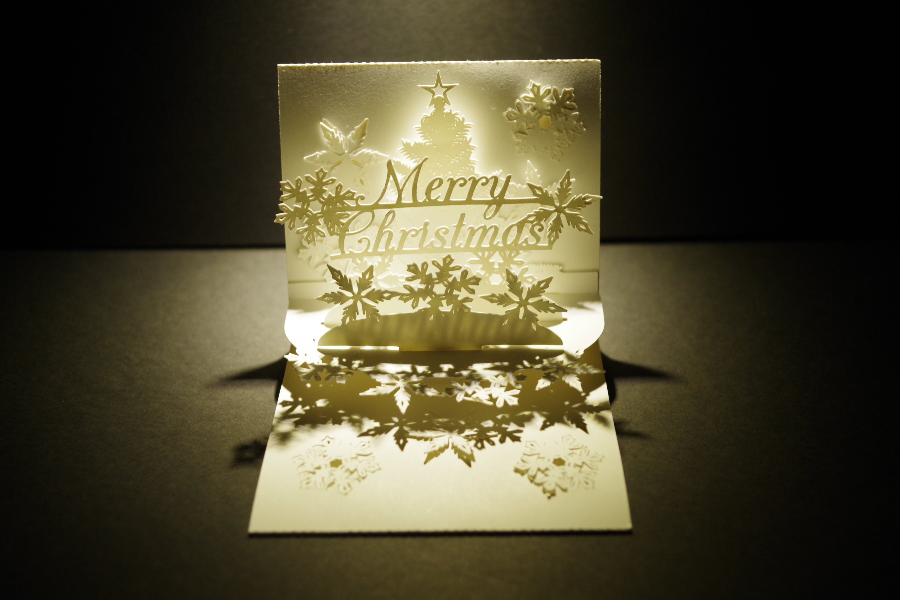 型紙PDF クリスマスツリーのカード＆手作り封筒ななのポップアップカード