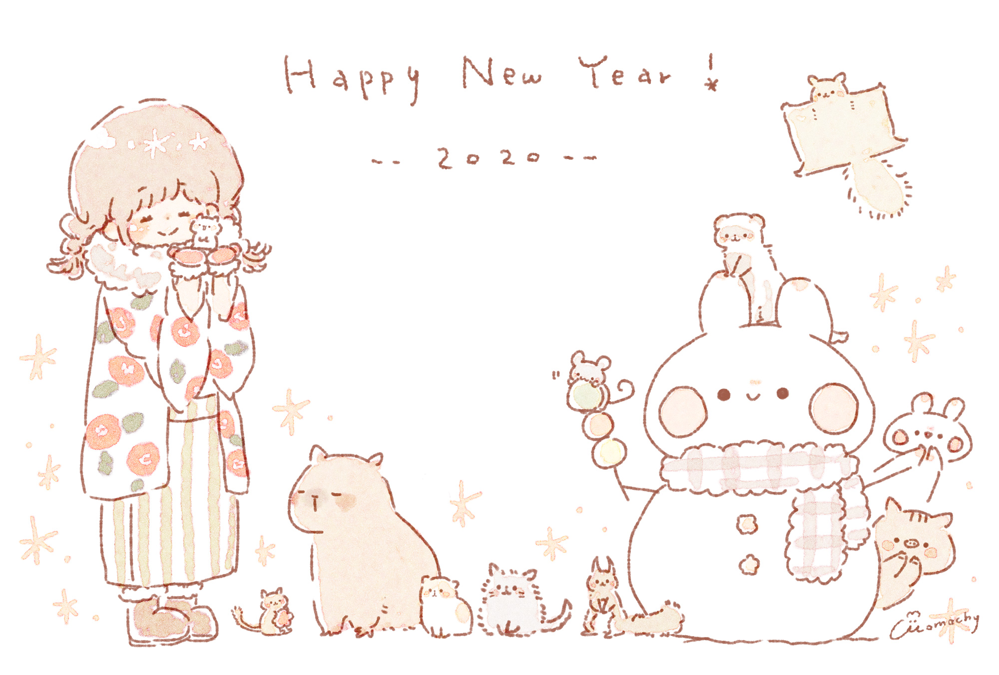 年賀状フリー素材2015＊メインイラスト : イラストレーター momochy オフィシャルブログ桃の宝石箱