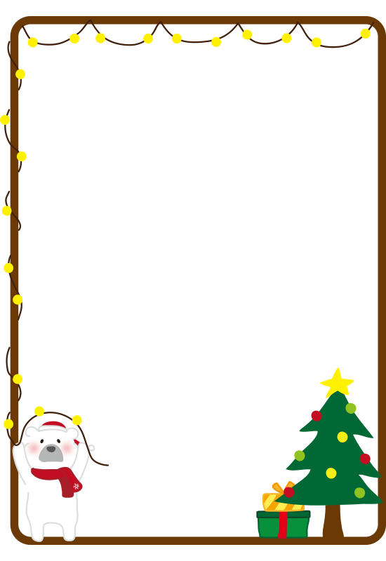 クリスマスフレーム縦イラスト
