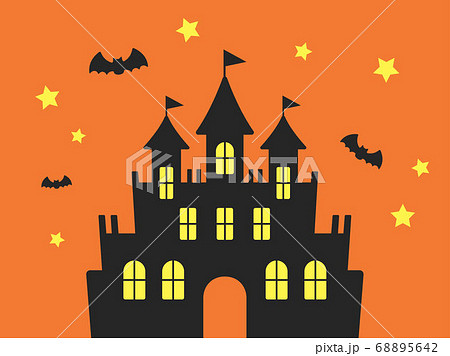 ハロウィン向け怪しいお城シルエット pngeps ：イラスト無料
