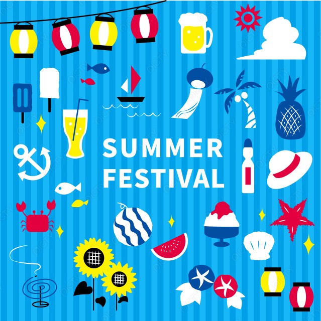 夏祭りアイテムや生き物のイラスト🎨 フリー素材 看護roo! カンゴルー