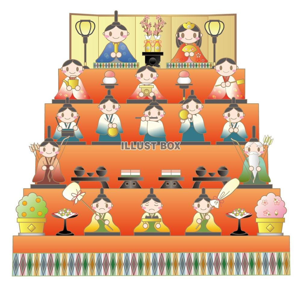 フリーイラストひな人形などのひな祭りのセットでアハ体験GAHAG著作権フリー写真・イラスト素材集 - GAHAG著作権フリー写真・イラスト素材集