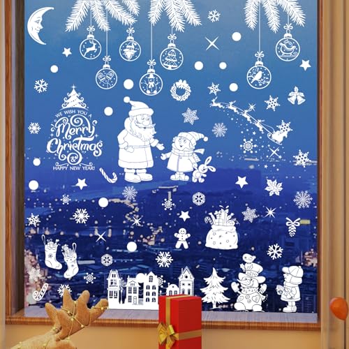 41ウォールステッカー クリスマス 吊り下げ サンタ うさぎ ペンギン くま