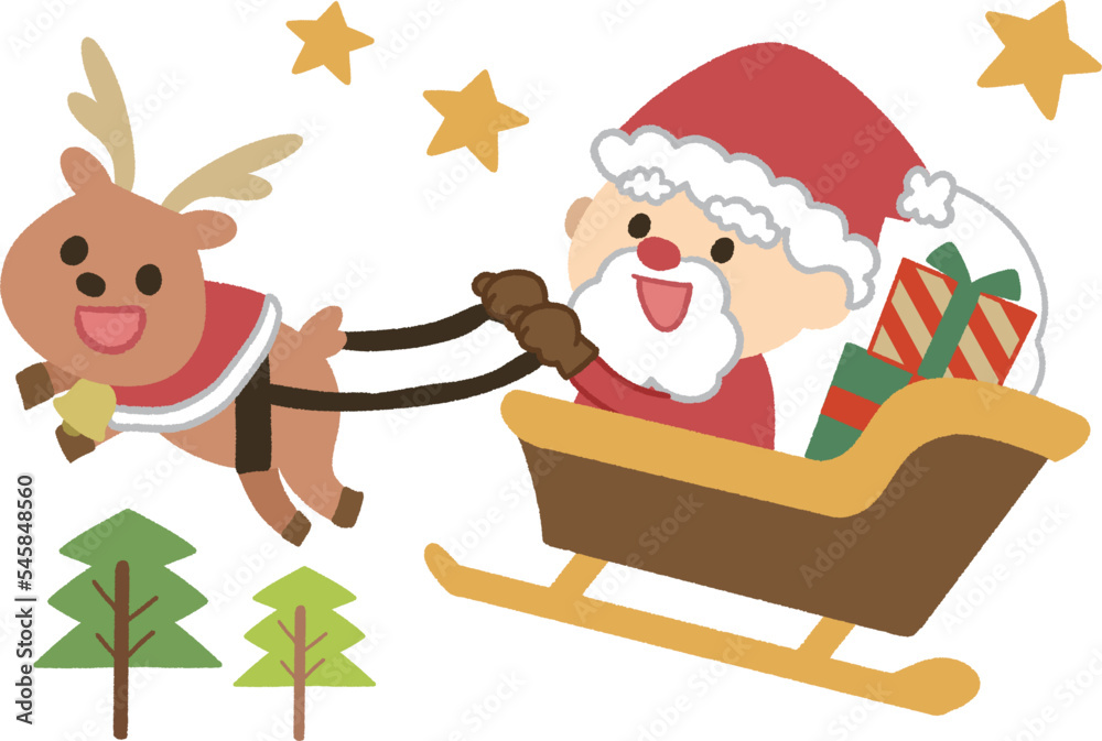 サンタとトナカイになった雪だるま イラスト素材7212320- フォトライブラリ