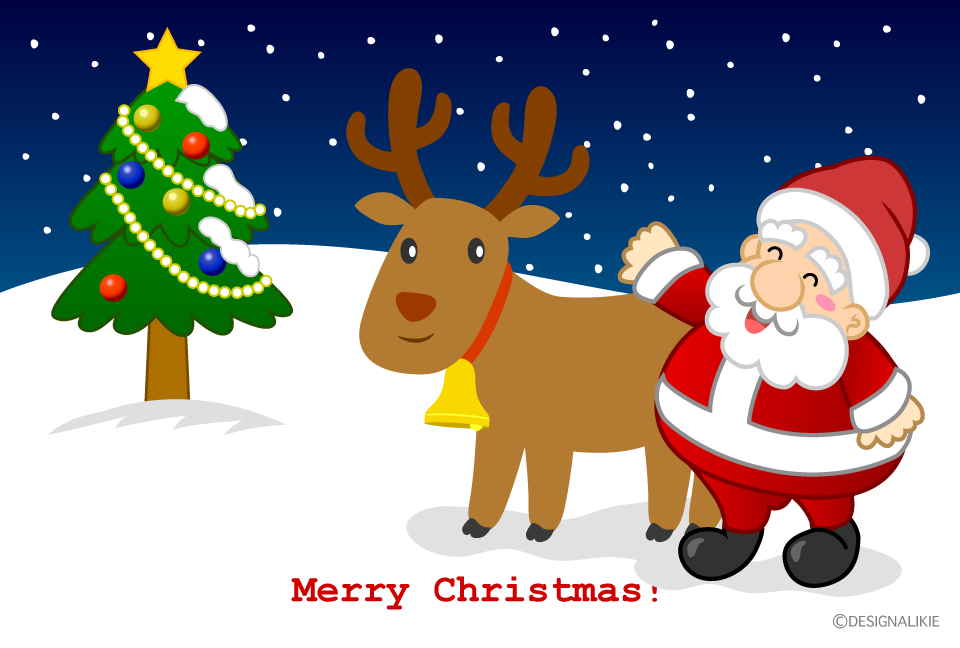 クリスマス・トナカイ-ダウンロードかわいい無料イラスト 印刷素材.net