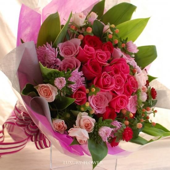 店舗受け取り Bouquet お任せ花束 母の日 お祝い花束 ワンサイド 生花 ギフトフラワー 花プレゼント 誕生日花束 お祝い花束FleursDe Lys