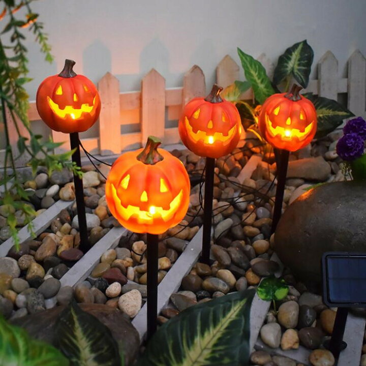 Amazon.co.jp: ハロウィン ソーラー ガーデン ライト、ハロウィン屋外ソーラー ライト - ハロウィン ソーラー ガーデン ライト2Xパスウェイステークライト,目玉とカボチャのライト、小道、芝生、パティオ用の太陽光発電景観照明 : DIY・工具・ガーデン