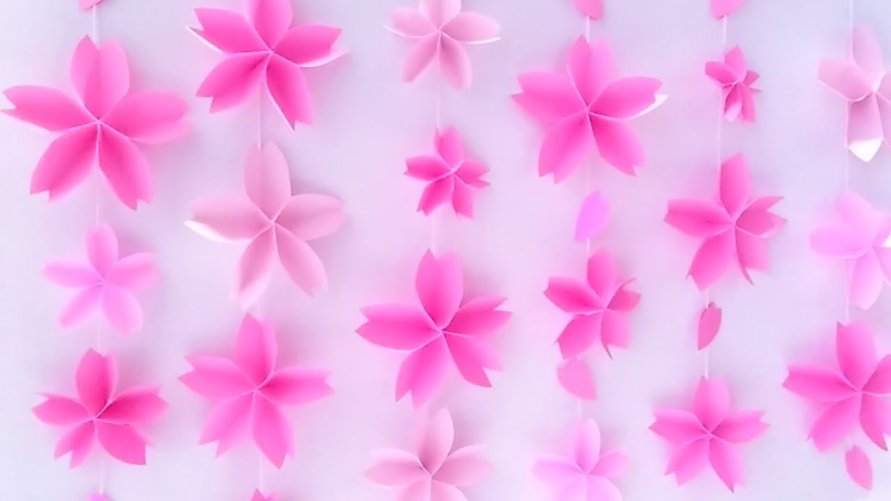 桜の折り紙は簡単だから子どもと一緒に！切らない1枚使用の平面仕様life is happy