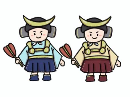 端午の節句 子供の日 五月人形の兜飾りイラスト無料フリーイラスト素材集 Frame illust