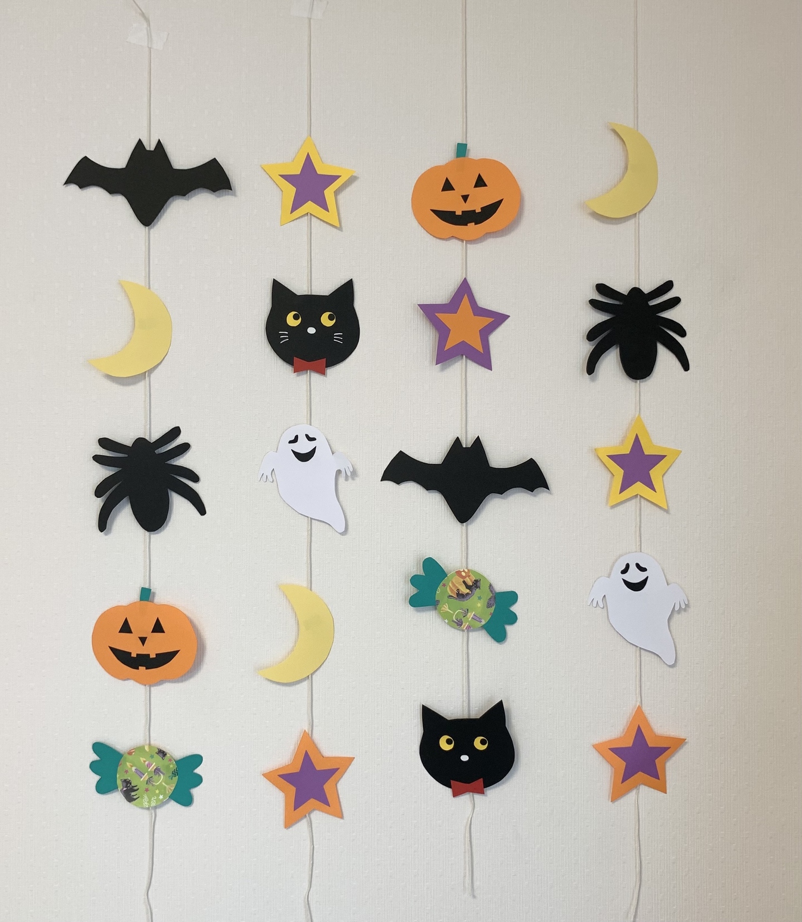 ハロウィンペーパーファンおばけつるし飾りハリネズミふくろう製作キット壁面飾り秋保育高齢者工作ペーパークラフト