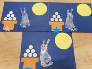 お月見製作 2歳児うさぎ組 ニチイキッズ柏原保育園ニチイキッズ