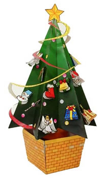 クリスマス ツリー森林ランタン ペーパークラフト ハンドメイド