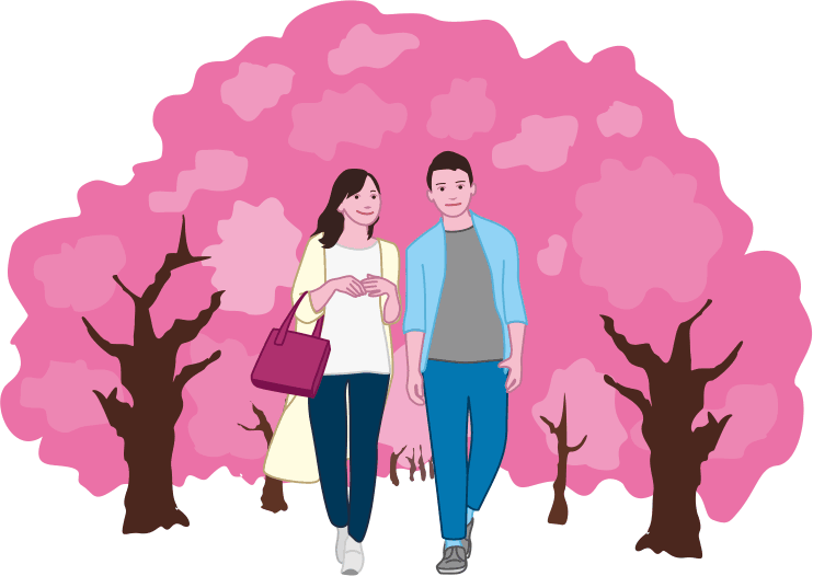 フリーイラスト桜の花とお花見のセットでアハ体験GAHAG著作権フリー写真・イラスト素材集 - GAHAG著作権フリー写真・イラスト 素材集