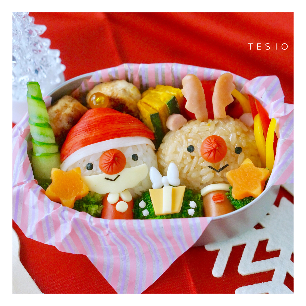 お弁当 トナカイハンバーグ 作り方 キャラ弁 おかず クリスマス 簡単 パーティーメニュー how to make a bento box
