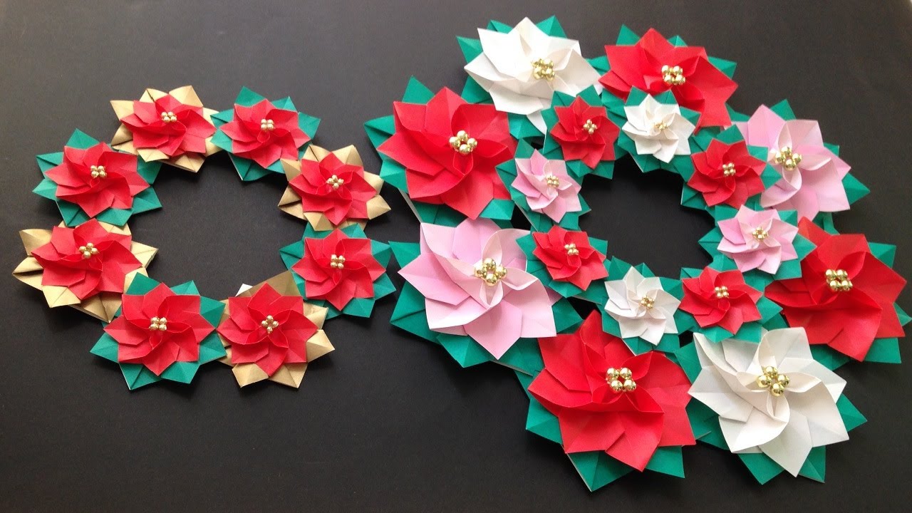 折り紙 パッとひろがるクリスマス〜Xmasツリー、プレゼントBOX、トナカイ、ポインセチア〜Origami Boxed Christmas