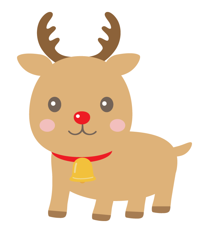 クリスマス トナカイを呼ぶサンタのイラスト 線なし：イラスト無料