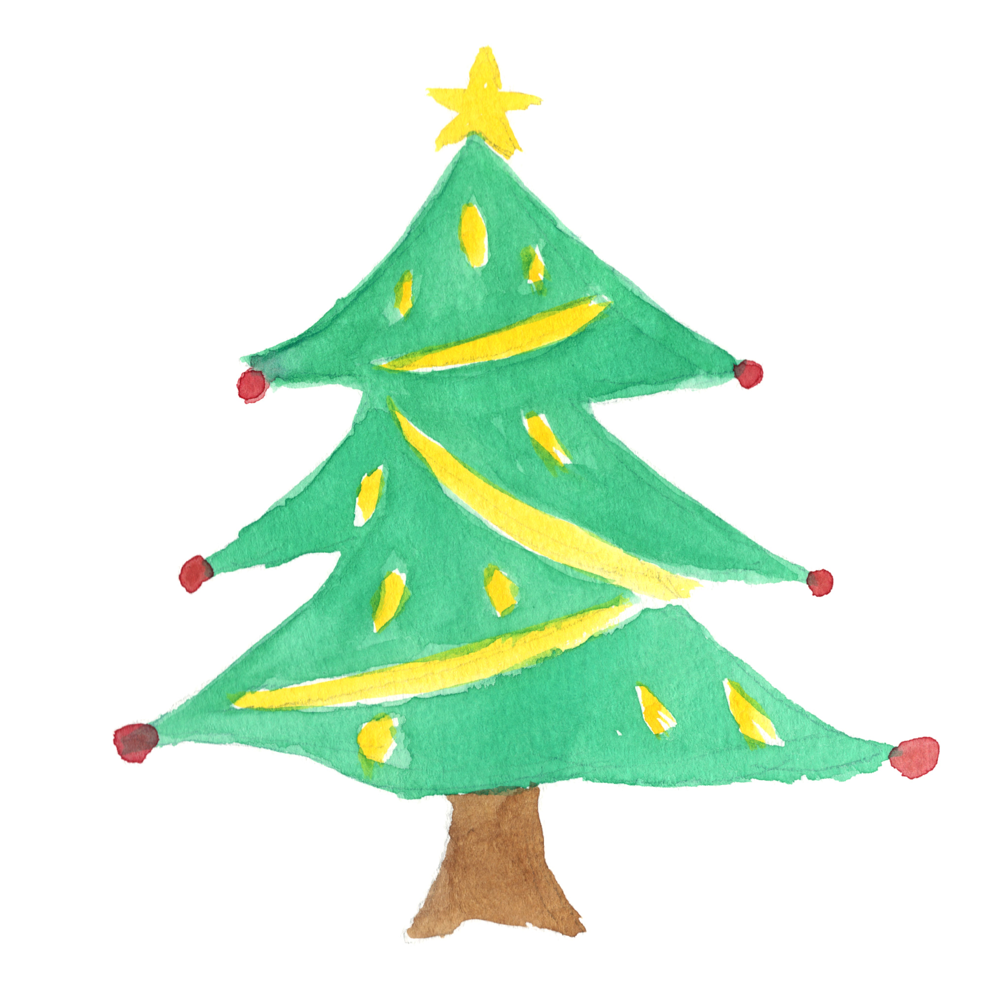 クリスマスツリーイラストの簡単な描き方かくぬる工房