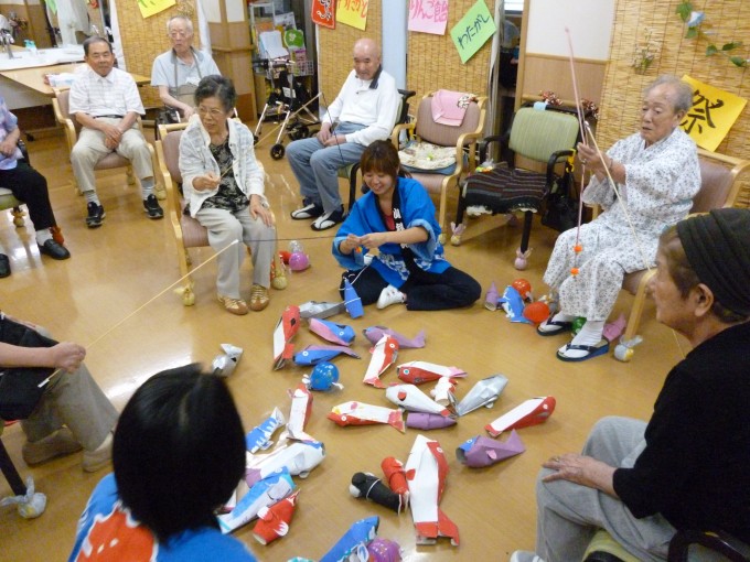 9月2日デイサービスでミニ夏祭りを行いました社会福祉法人 英伸会 特別養護老人ホーム 七福神