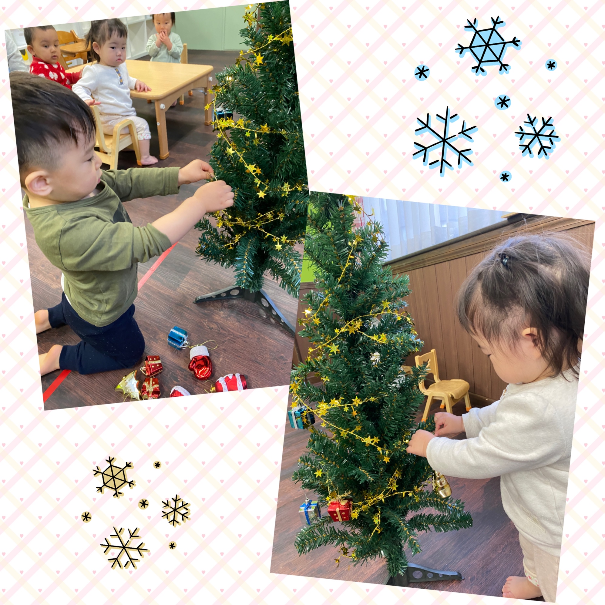 紙帯チョッキンの三角ツリー世界文化ワンダ