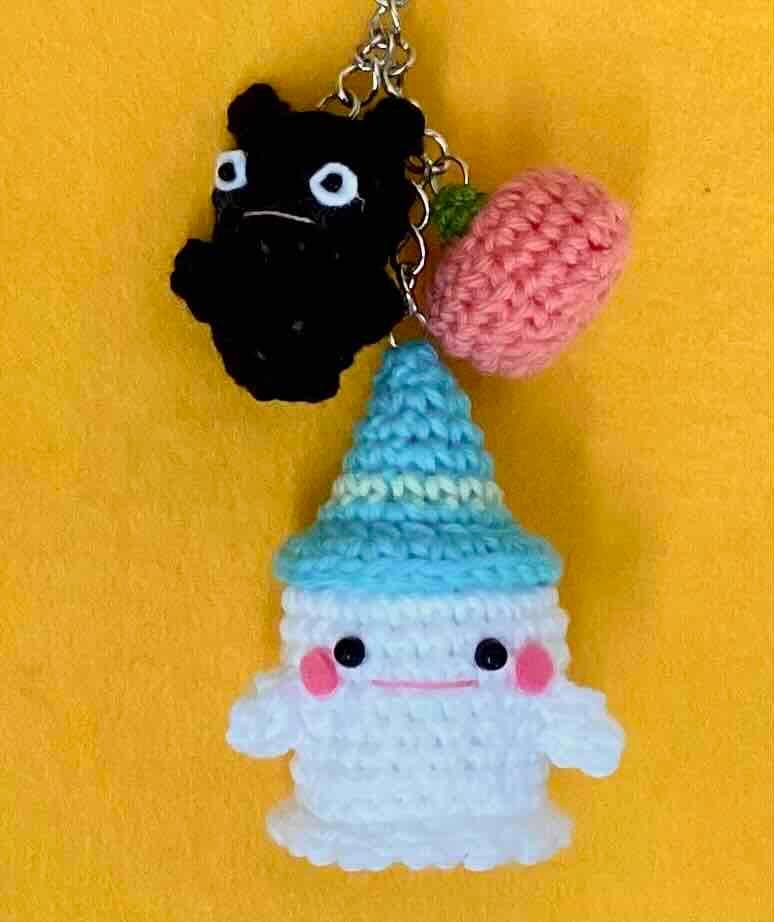 ハンドメイドオバケくんあみぐるみハロウィンに