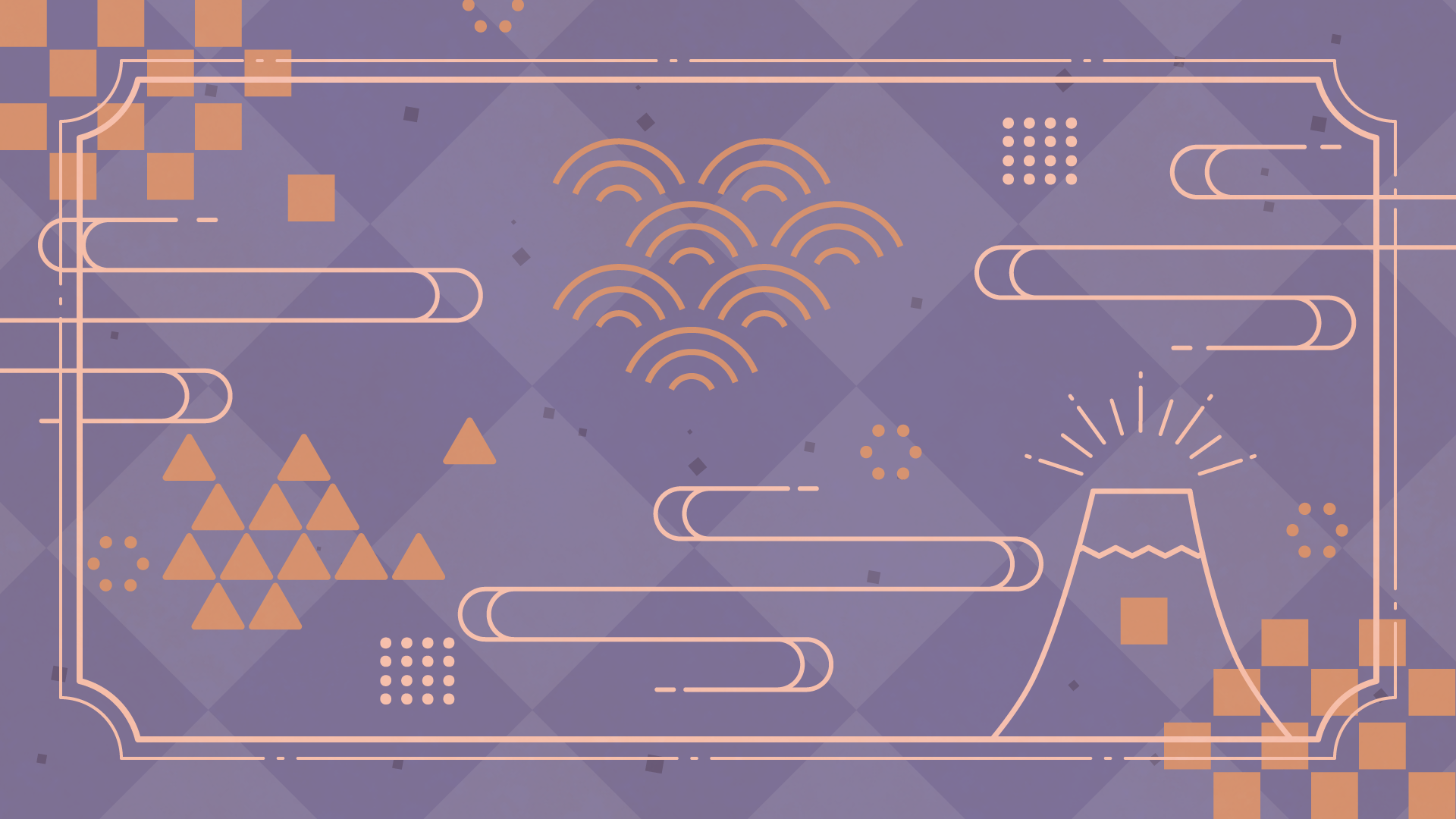 和風ポップなお正月の背景 5種OKUMONO