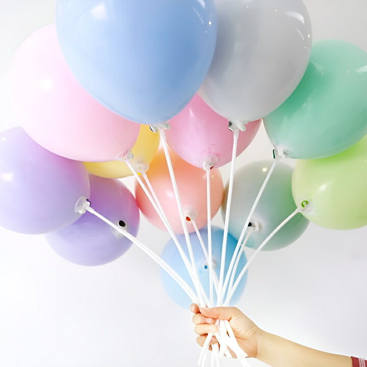 楽天市場 風船 棒 スティック バルーン ヘリウムガス不要 留め具 10本セット パーティ— グッズ 手持ち 装飾 デコレーション 誕生日 クリスマス結婚式 DIY 飾り 店内ポップ イベント用品 アイデア商品 送料無料 : フロンティアバルーン 楽天市場店