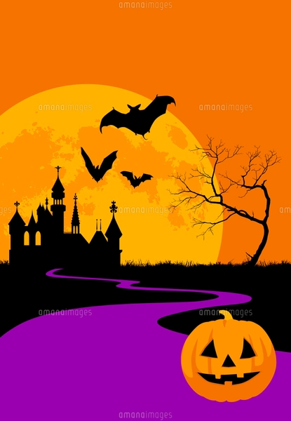 ハロウィンイラスト 満月の背景フレーム枠素材無料フリーイラスト素材集 Frame illust