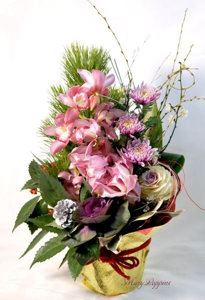 お正月飾りレッスン横浜市のフラワーアレンジメント教室ラフルール