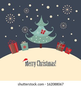 クリスマスグリーティングカード サンタさんの無料メッセージカードテンプレート 3305 - デザインAC