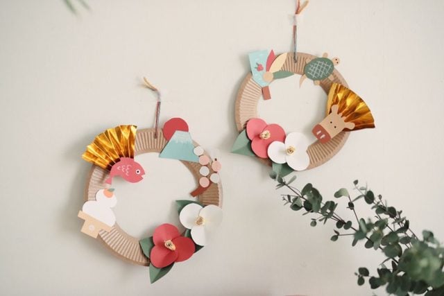 折り紙 お正月飾り しめ縄 梅の花リース 折り方 Origami decoration on New Year's day Plum Flowerwreath tutorial niceno1- YouTube