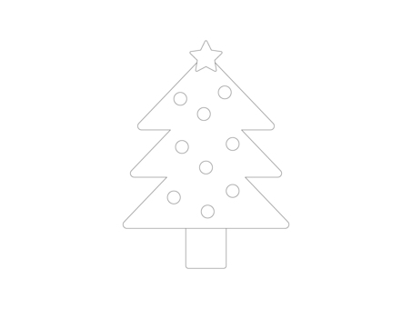 クリスマスツリーの思い出作り 塗り絵ページ 無料のPDF＆PNGプリント