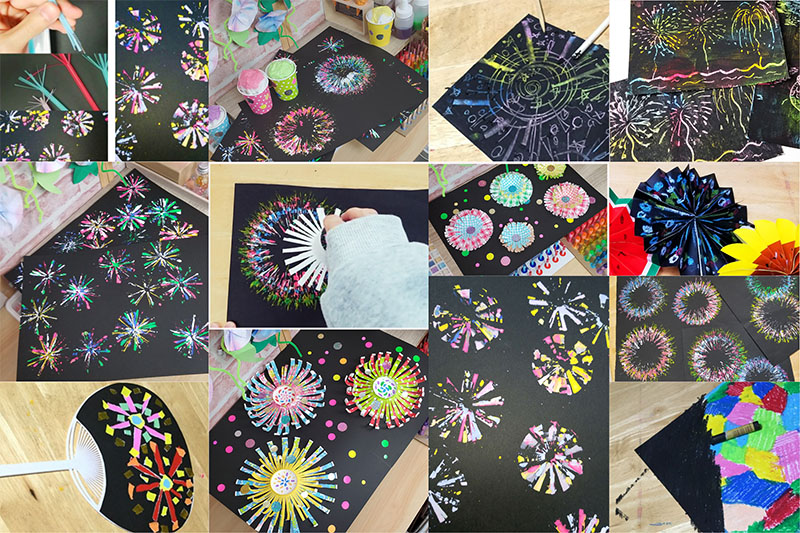 切り絵で花火製作！夏の思い出を形に3歳児クラス - くじら保育園 天王寺園
