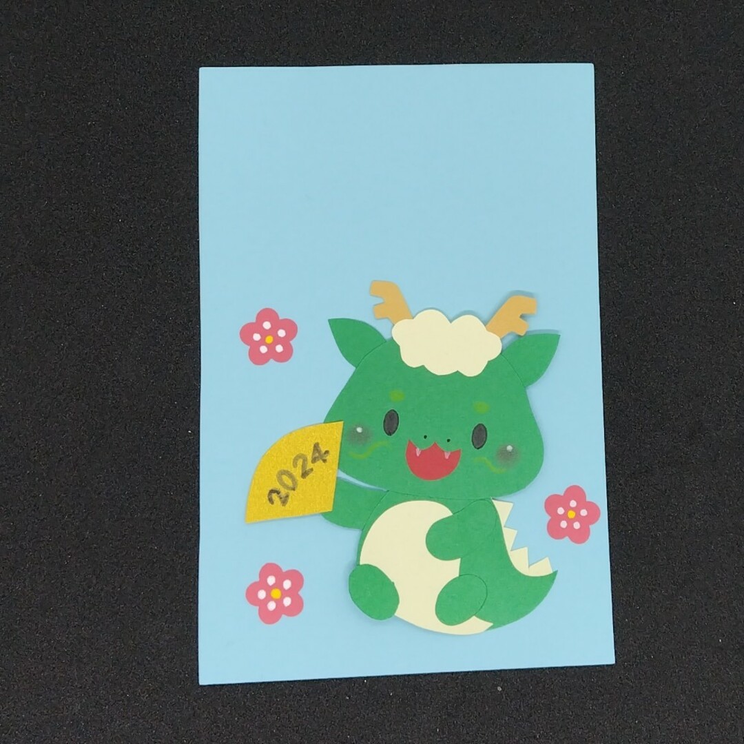 壁面飾り辰年年賀状8セット 製作キット糊付けなし正月干支