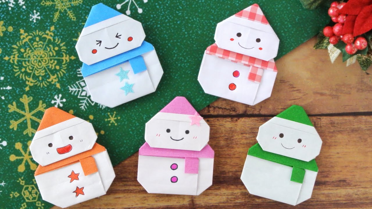 折り紙 クリスマスリースの簡単な作り方～How to make an easy origami christmas wreath～簡単折り紙教室