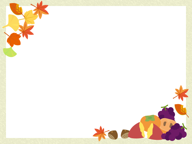 秋の季節の花「金木犀」の無料飾り枠で小さな黄色のお花がイラストでデザインされたテフレーム 飾り枠 Decome