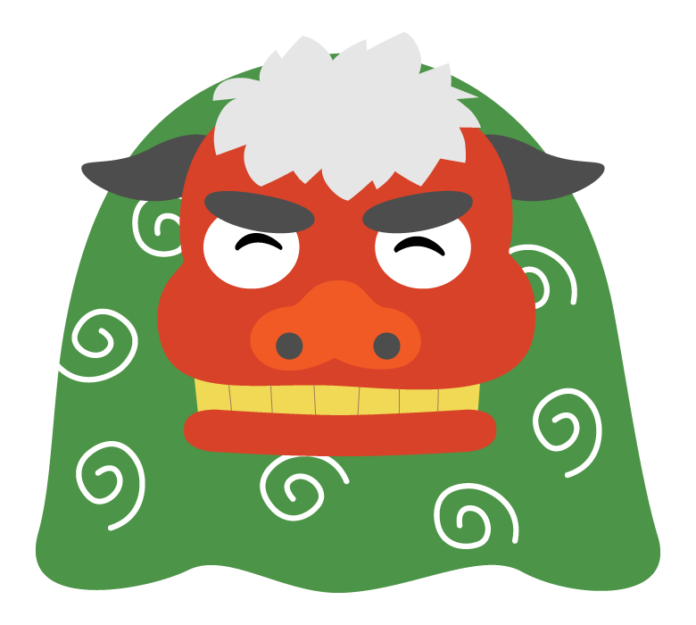 獅子舞と緑色の筆風吹き出しフレーム飾り枠イラスト無料のフリー素材 イラストエイト