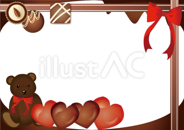 バレンタインイラスト ストライプ柄の背景フレーム枠無料フリーイラスト素材集 Frame illust