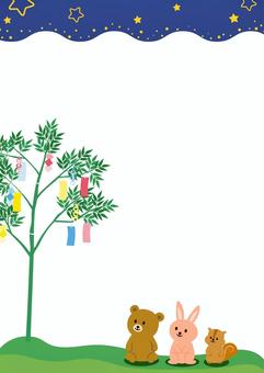 七夕フレーム 縦イラスト無料イラスト・フリー素材なら「イラストAC」