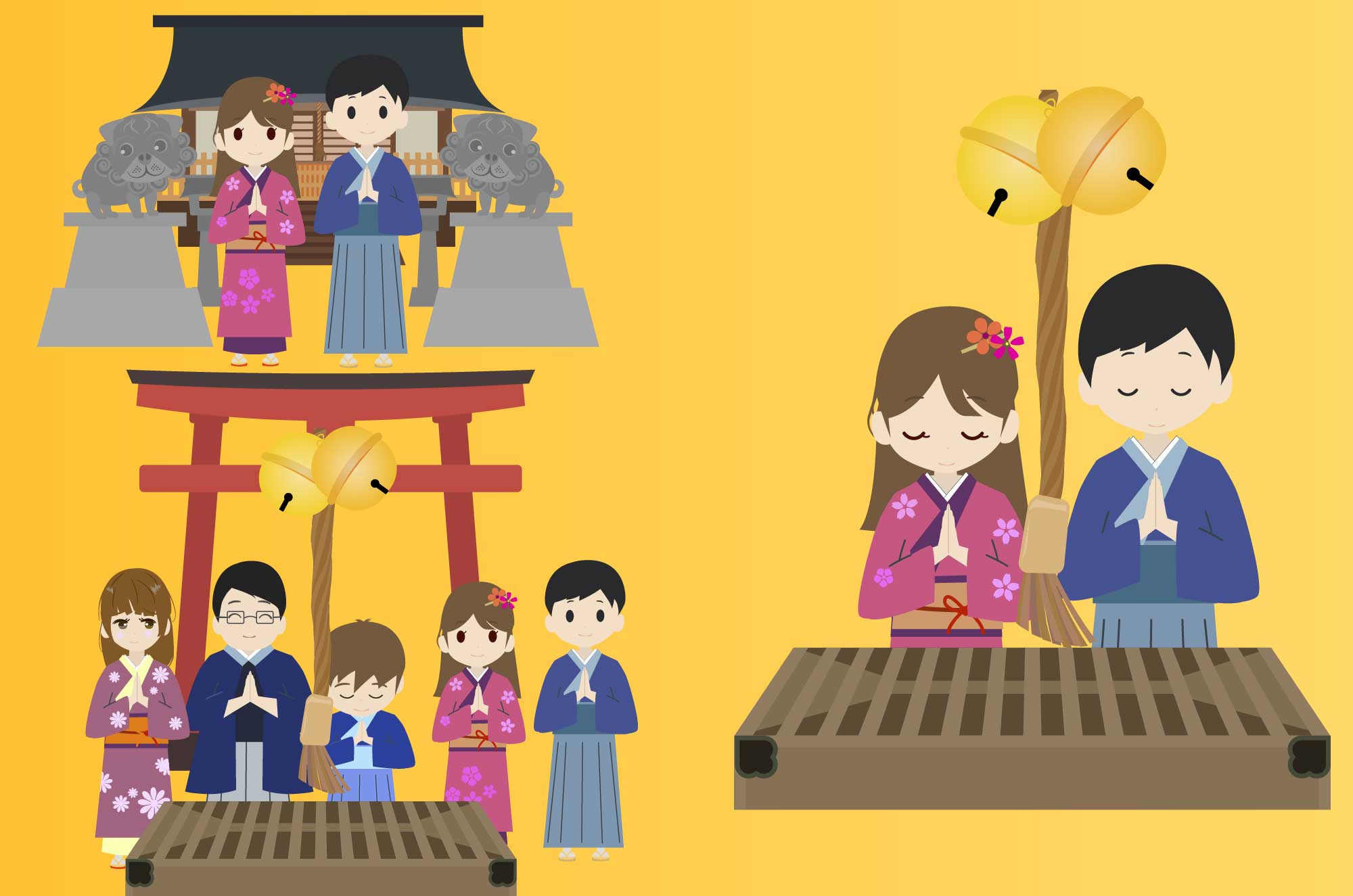 初詣のイラスト - イラストくん