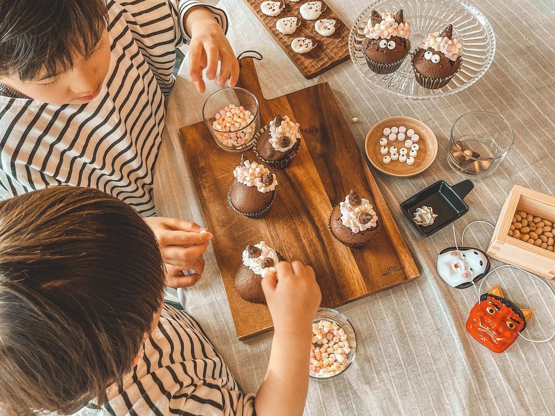 簡単手作り節分おやつ「甘納豆蒸しパン」「かみかみビーンズ」つづる