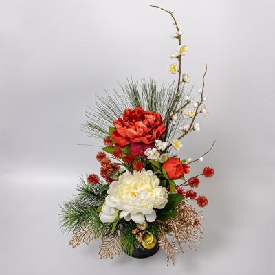 お正月の準備、百合セットで自己流生け花 - 家庭科的生活Ⅱ