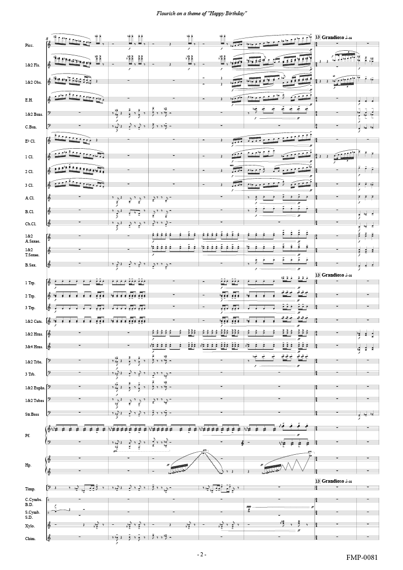 Happy Birthday to You」スタンダードVer. クラリネット五重奏 郭 順也編- 楽譜出版社ミュージック・ベルズMusic Bells Publishing