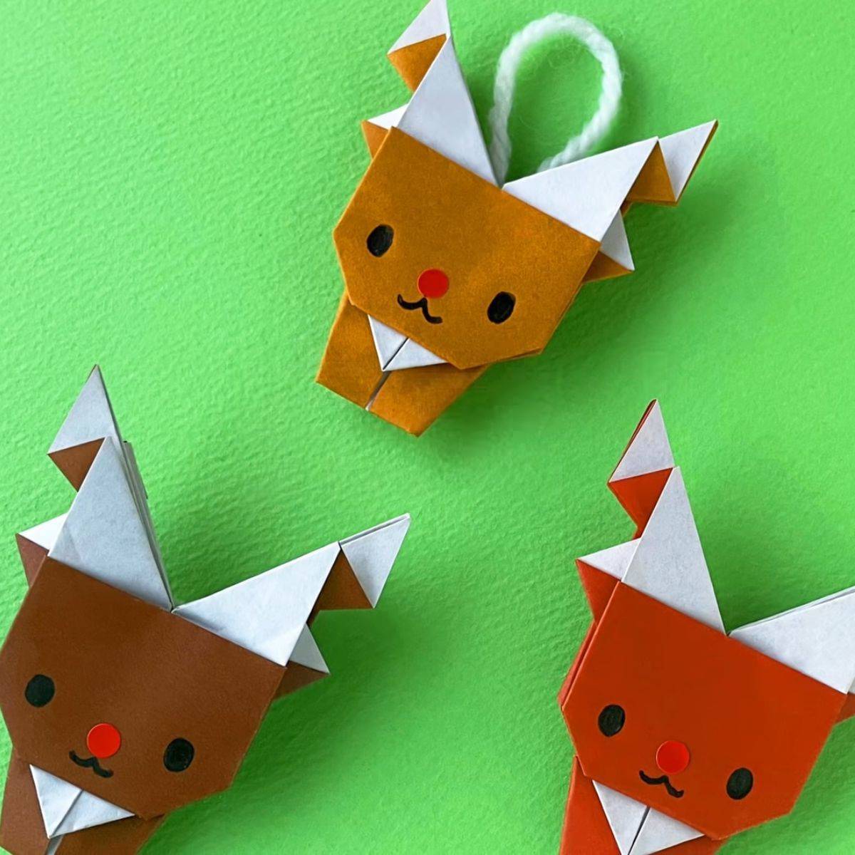 工作ネタ ☆クリスマス吊るし壁飾りChristmas walldecorations 12月壁面飾り高齢者レク・作業療法OT・デイ・保育おりがみ立体origami DIY