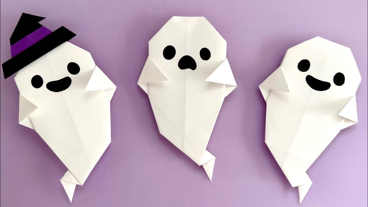 簡単な帽子付きおばけ2OrigamiAko