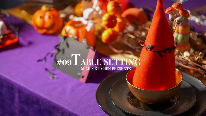 可愛いゴーストをアイコンに！オレンジ×ブラックの王道のハロウィンの食卓を用意しました👻ハロウィンハロウィンパーティーハロウィン飾りハロウィン🎃テーブルセッティングテーブルフォトアーティフィシャルフラワーフラワーアレンジメントパンプキン