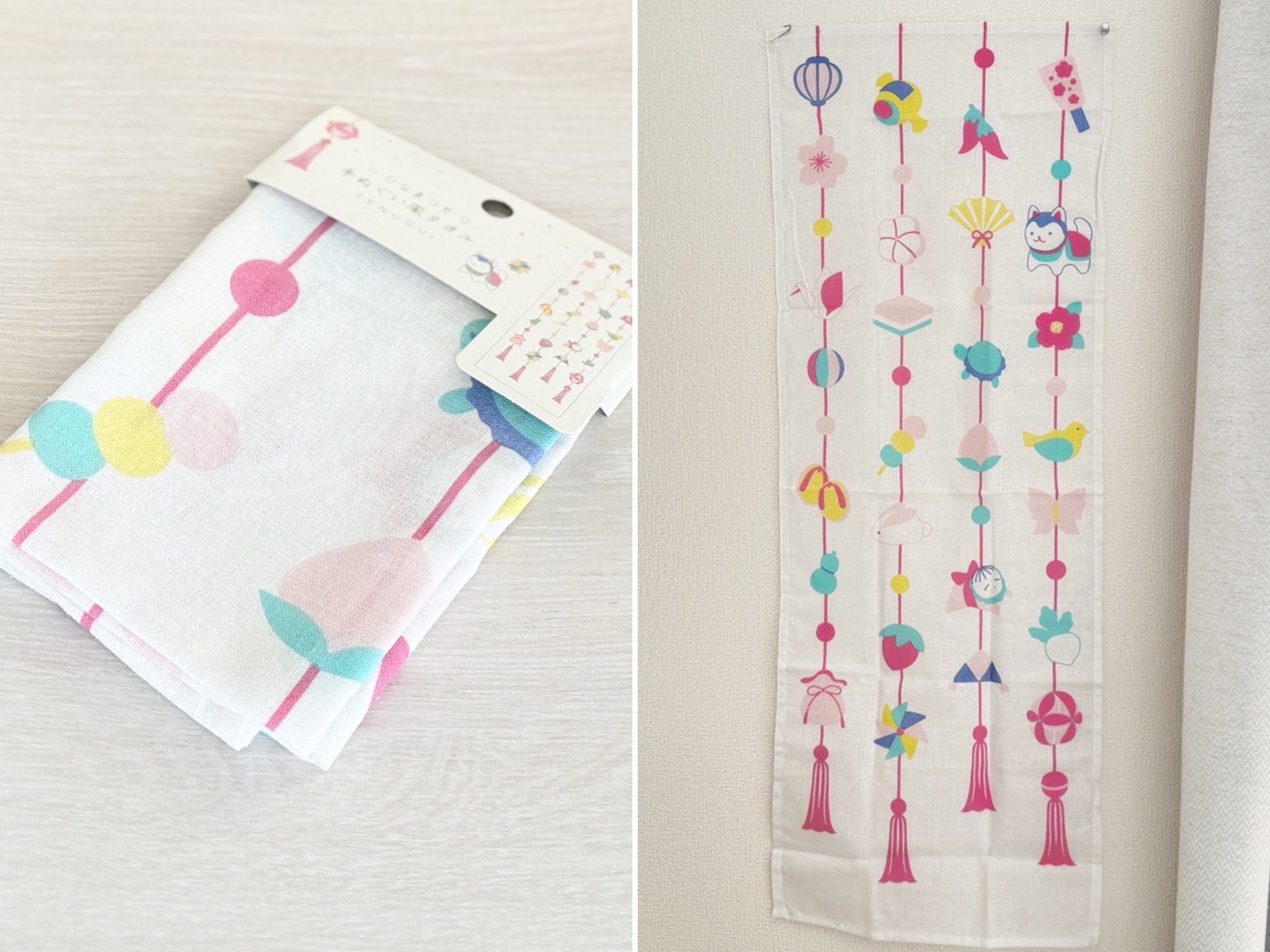 Seriaひな人形 時短で飾れる！ ひな人形、出すのは好きなんだけどしまうのが面倒で気がつくと3月後半💦 なんてことないですか？しかも、子どもが大きくなると出すこともしなくなります😂 うちだけかな？笑笑それでもイベント的なものはやりたくて、セリアでひな人形を揃えてみました。 桃の木や橘の木、ひし餅・紅白もちもあります。