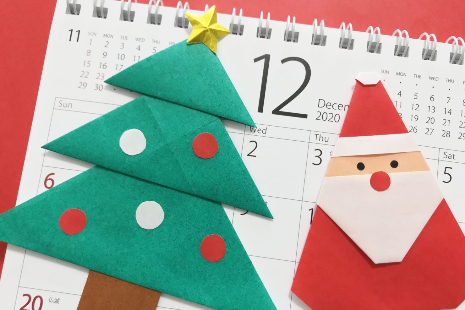 簡単✨折り紙 サンタクロースの作り方🎅クリスマス飾り🌲 全部100均 DIY How to make paper Christmasornament.Santa Claus